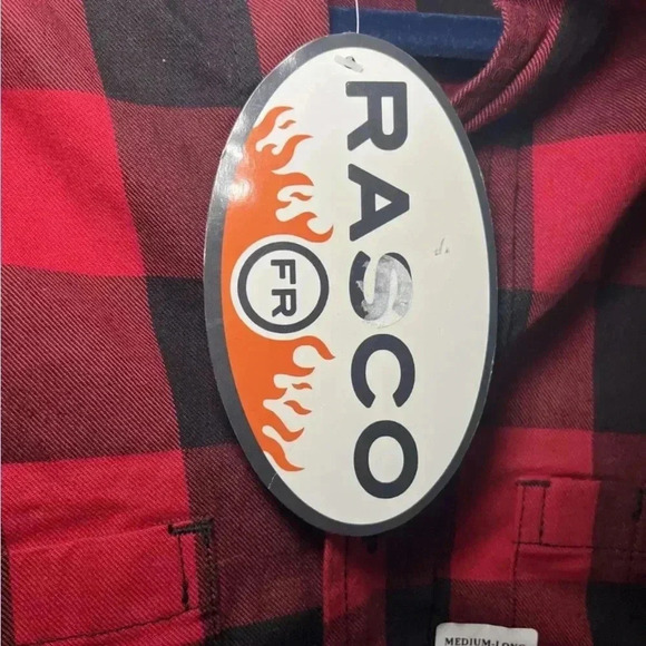 NWT RASCO FR Shirt Mens Large Buffalo Plaid Long Sleeve Flame Resistant Button - Picture 5 of 15